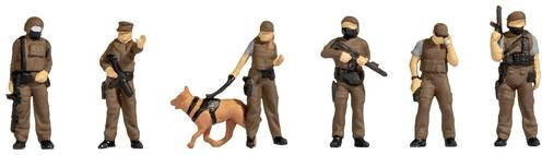 NOCH N Polizei Sondereinsatzkommando Figur bemalt stehend in Braun und Hellbraun - Bild 1