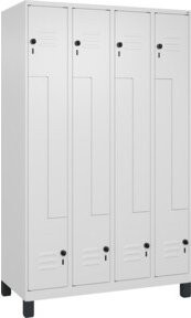 C+P Z-Spind Classic PLUS mit 8 Fächern, Füße, Sicherheits-Drehriegel, Grau/Weiß, H x B x T: 195 x 120 x 50 cm - Bild 1