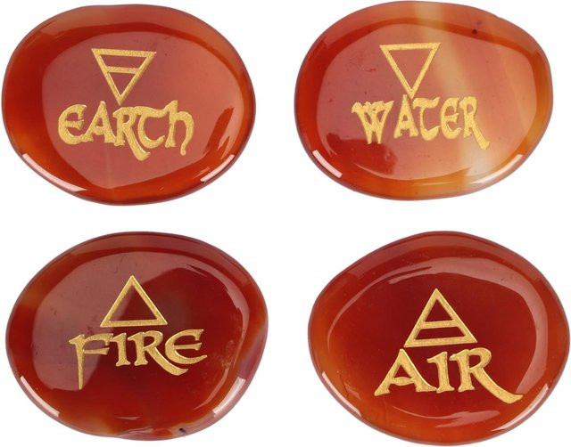 Runenstein Achat, Kristallrunen, Oval, Rot Brown, Unisex - Bild 1