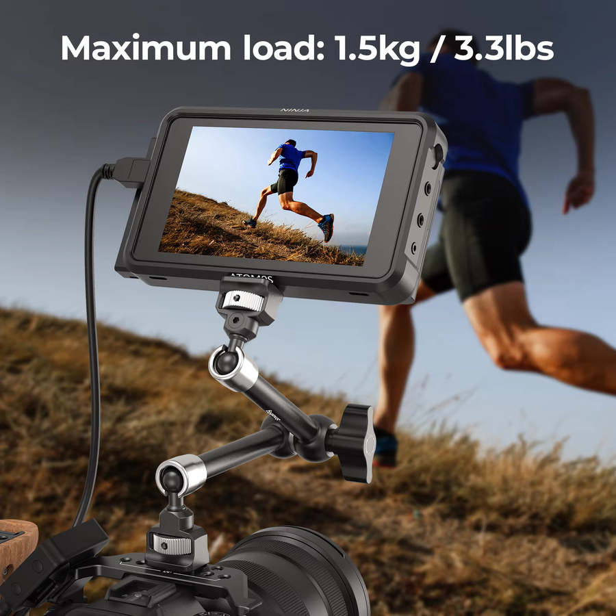 SmallRig Magic Arm Unterstützung 7/11 Zoll in Schwarz mit 1/4"-20 Schrauben und einziehbaren Stiften für Monitore, Videoleuchten, Smartphones und Action-Kameras - Bild 3
