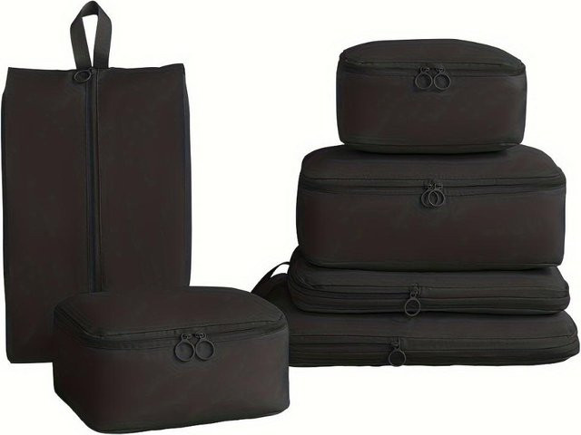 6-teiliges Set komprimierbare Gepäckorganisationsbeutel von Ventora für deine Reiseaufbewahrung und Kleidersortierung in verschiedenen Farben - Bild 1