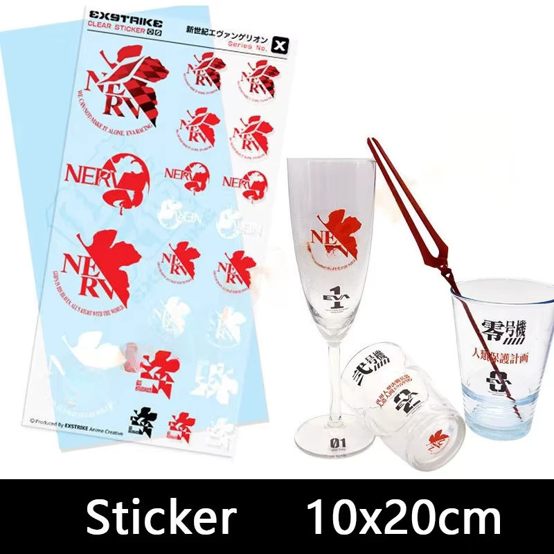 Bandai Anime Sticker-Set EVA Asuka Ayanami Rei Transparent Multicolour für Handyhülle und Laptop - Bild 2