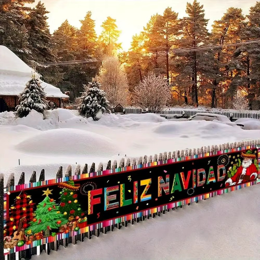 VIKAMA Frohe Weihnachten Banner in Mehrfarbig als Partydeko und Gartenparty Hintergrunddekoration - Bild 4