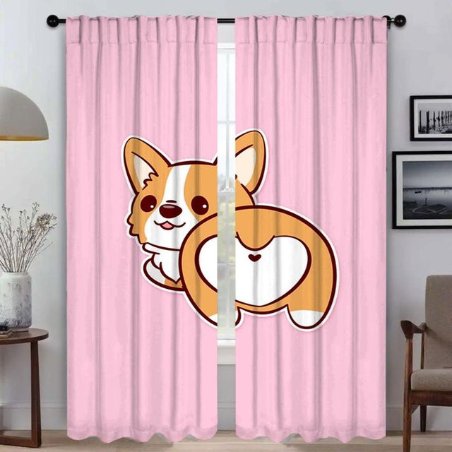 C-Corgi Anti-Moskito-Vorhänge aus Tüll für Wohnzimmer und Schlafzimmer, 2er-Set, Farbe: Pink, Breite: 50 cm, Höhe: 70 cm - Bild 1