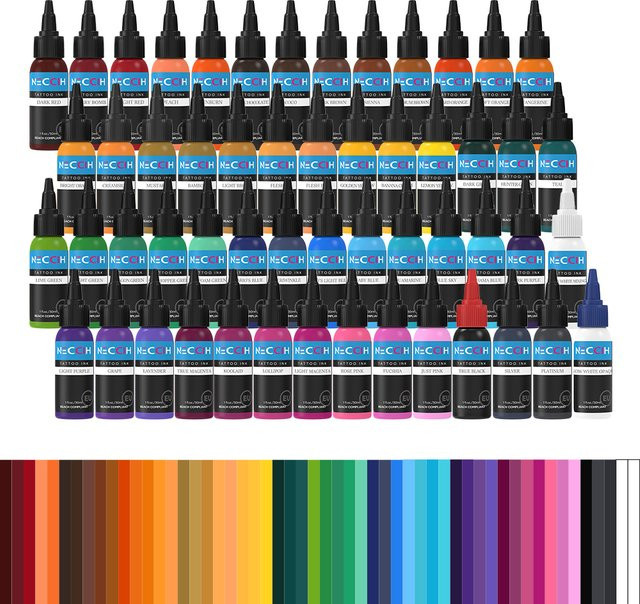 NECCIH Körper-Tattoo-Tinte, 30 ml, Rot Schwarz, Vegan - Bild 1