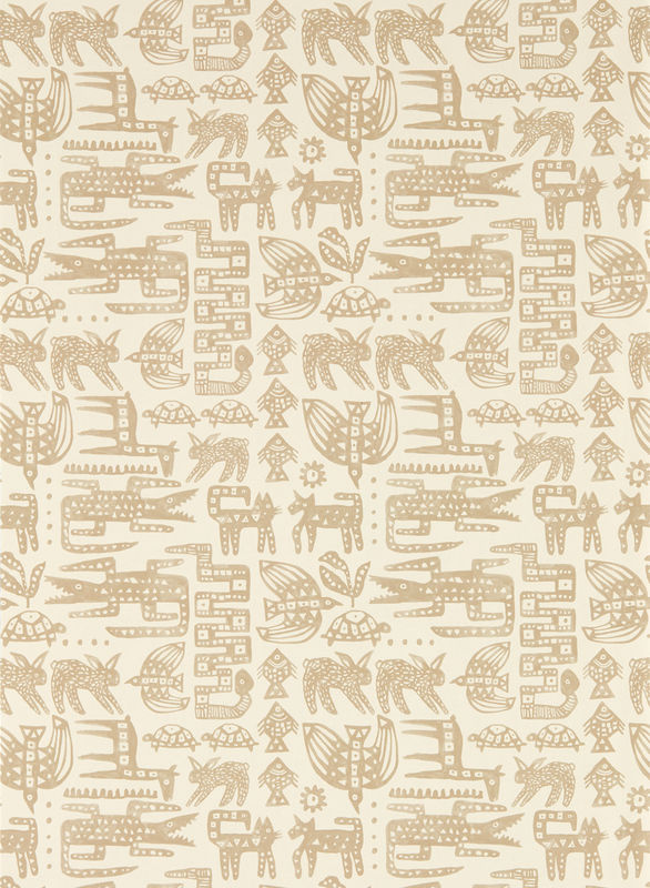 Scion Tapete Twycross Linen in Beige mit geometrischem Mid-Century Design und Tier-Motiven aus Vlies - Bild 3