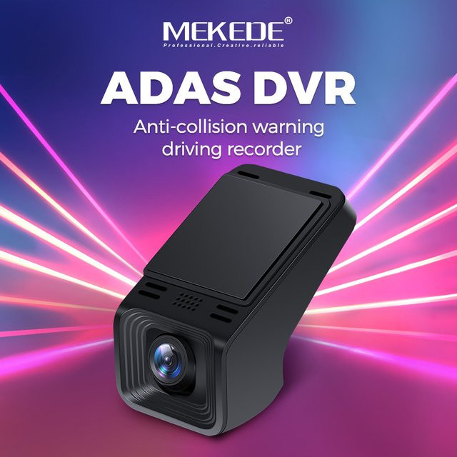 MEKEDE Dashcam Full HD 1080P mit Nachtsicht und ADAS für Android Multimedia Player, Schwarz - Bild 1