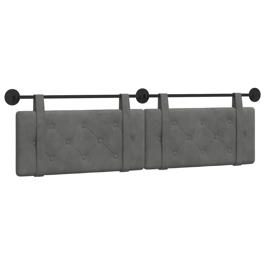 vidaXL Wandmontiertes Polsterpaneel aus Samt in Dunkelgrau, B/H/T: 170 x 55 x 5 cm - Bild 2