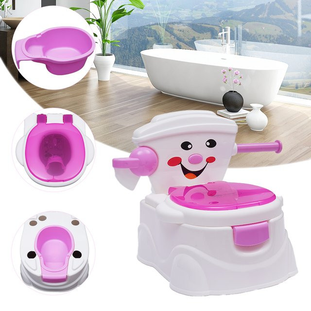 Tragbare Kindertoilette Bymaocar als Baby-Urinal-Trainingstoilette und Töpfchen-Stuhl für Kinder von 6 Monaten bis 5 Jahren in Pink - Bild 1