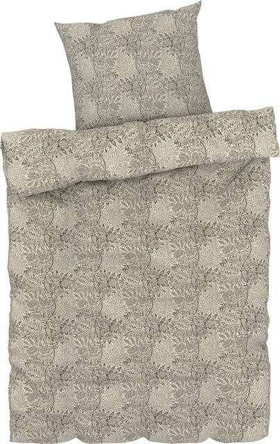 LIVARNO HOME Bettwäsche Renforcé aus Baumwolle und Viskose mit floralem Design in Beige und Braun, B/H: 155 x 220 cm, inklusive Kissenbezug 80 x 80 cm - Bild 1
