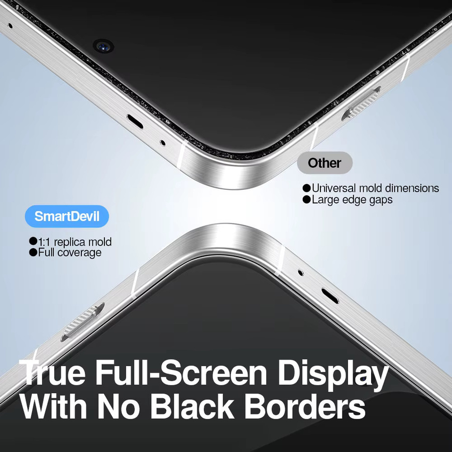 SmartDevil Displayschutzfolie aus gehärtetem Glas für OPPO Find X9 Ultra, X8 Ultra und Find X9S Pro, transparent, Anti-Fingerabdruck - Bild 3