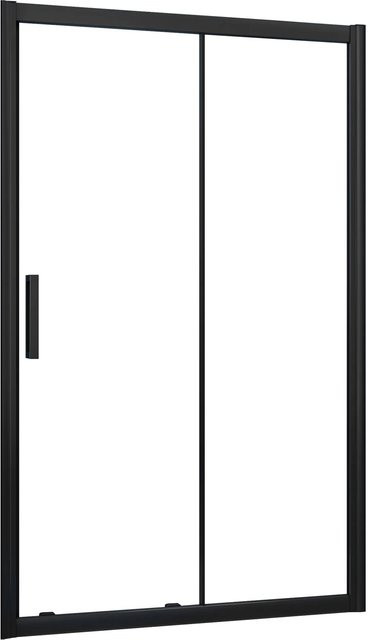 AICA Duschabtrennung Schiebetür Duschkabine mit Nano Glas in Schwarz, B: 160 cm, H: 195 cm - Bild 1
