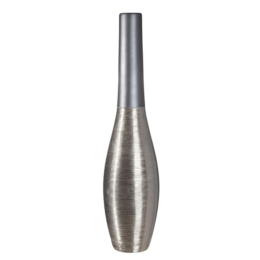 Gilde Bodenvase London modern in Anthrazit und Silber, Höhe: 73 cm, Durchmesser: 17 cm - Bild 2