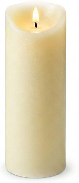 Relaxdays LED Stumpenkerze aus Echtwachs in Champagner mit flackerndem Effekt, Höhe: 30 cm, Durchmesser: 10 cm - Bild 1