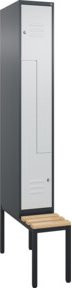 C+P Z-Spind Classic PLUS Sitzbank mit 2 Fächern und Zylinderschloss, Sitzfläche aus Buche-Hartholz, B/H/T: 212,0 x 81,5 x 30,0 cm - Bild 1