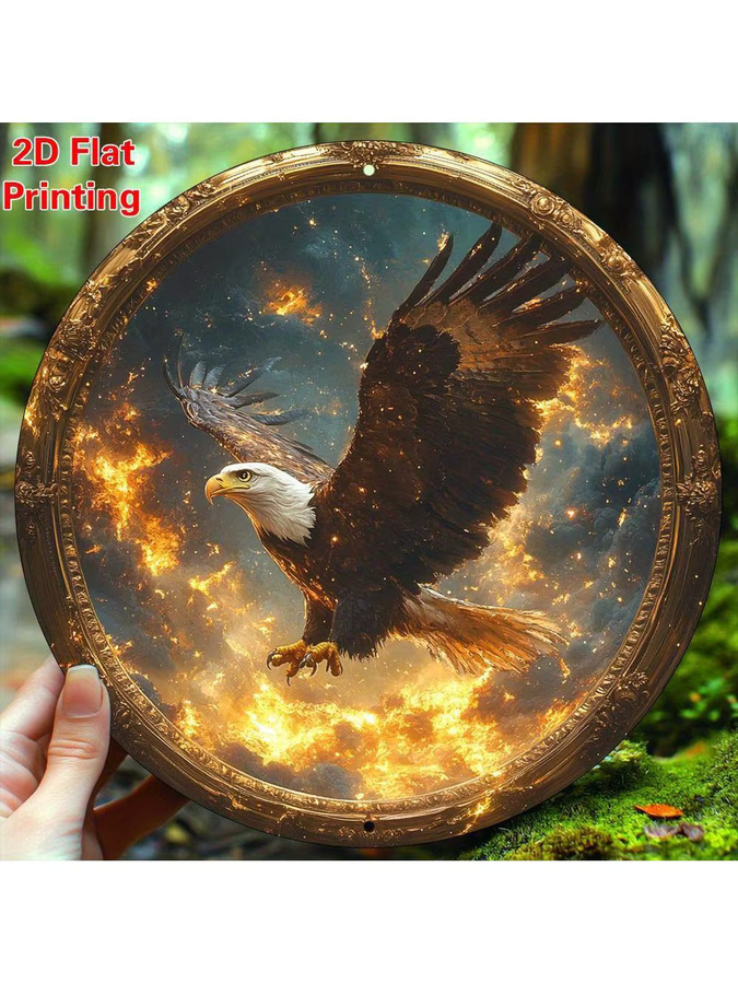 CIFBUY Metall-Adler-Schild als runde Aluminium-Wanddekoration in Multicolour, Durchmesser: 20,32 cm - Bild 7