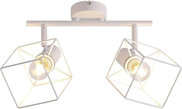 NETTLIFE Deckenstrahler aus Metall in Weiß, 2-flammig, E14, Länge: 41 cm - Bild 1