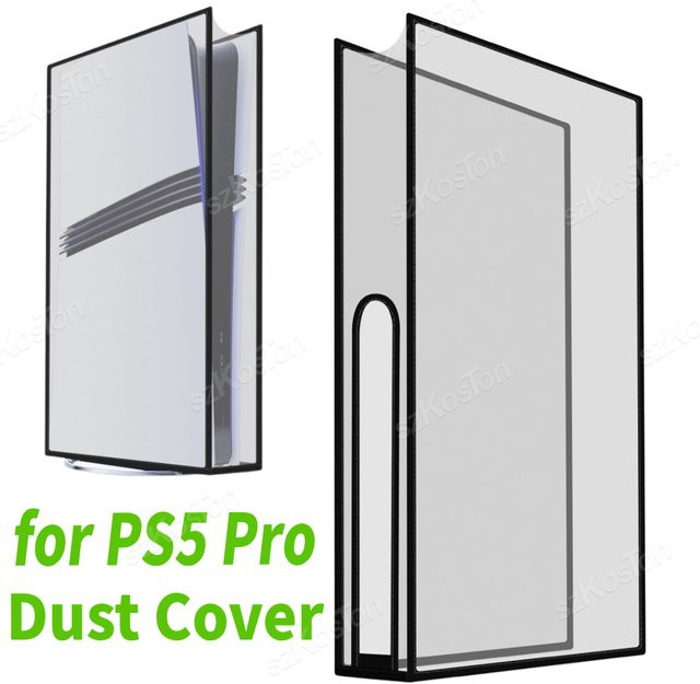 Transparente Staubschutzhülle für Sony PlayStation 5 Pro (PS5 Pro) Digital Edition und Disc Edition, kratzfest und staubdicht, vertikale Position - Bild 1