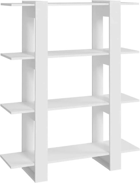 vidaXL Bücherregal und Raumteiler Weiß B: 100 cm, T: 30 cm, H: 123,5 cm - Bild 1