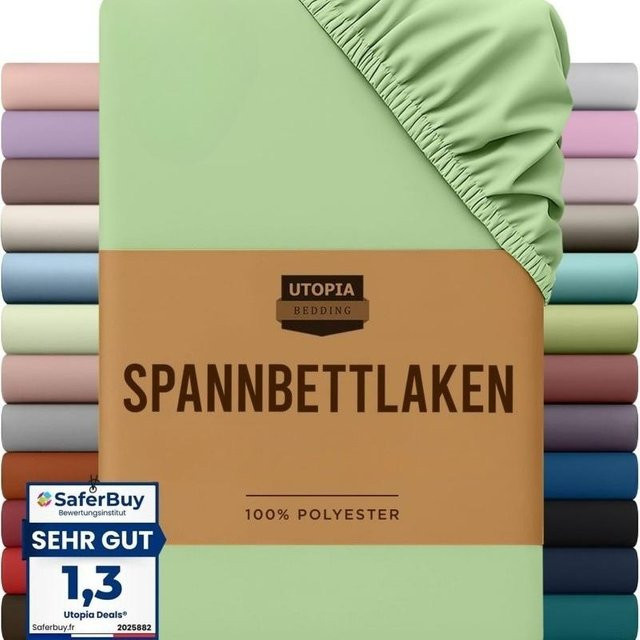 Wasserdichtes und atmungsaktives Spannbetttuch von A Life Houseware in Grün, ideal bei starkem Schwitzen oder Inkontinenz, B/T/H: 160 x 200 x 30 cm - Bild 1