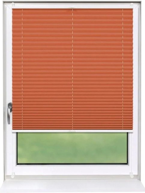 Deco-Raum Plissee Basic Klemmfix Orange blickdicht B: 40 cm, H: 150 cm - Bild 1