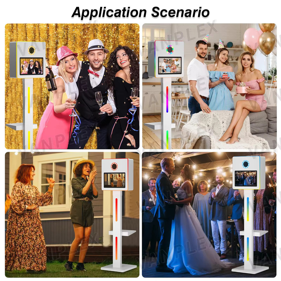 Matrix Square Booth Spiegelfotobox mit 15,6-Zoll Display in Weiß für Partys, Events und Hochzeiten - Bild 4