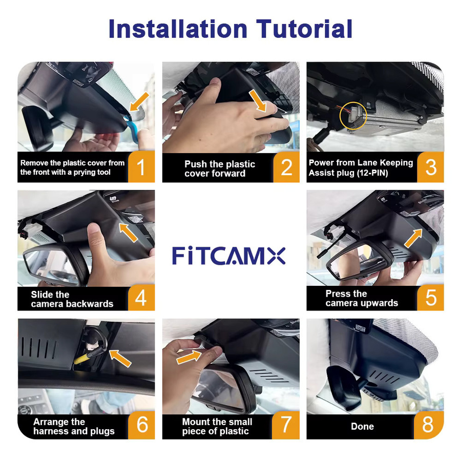 Fitcamx 4K UHD Dash Cam für Kia EV9 2023–2026 in Schwarz mit WLAN und Loop-Aufnahme - Bild 3