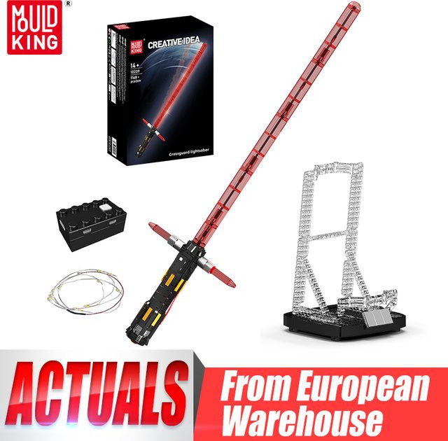 Mould King Star Wars Crossguard Lichtschwert, Baustein-Set, mit LED-Teilen, ab 14 Jahren - Bild 1