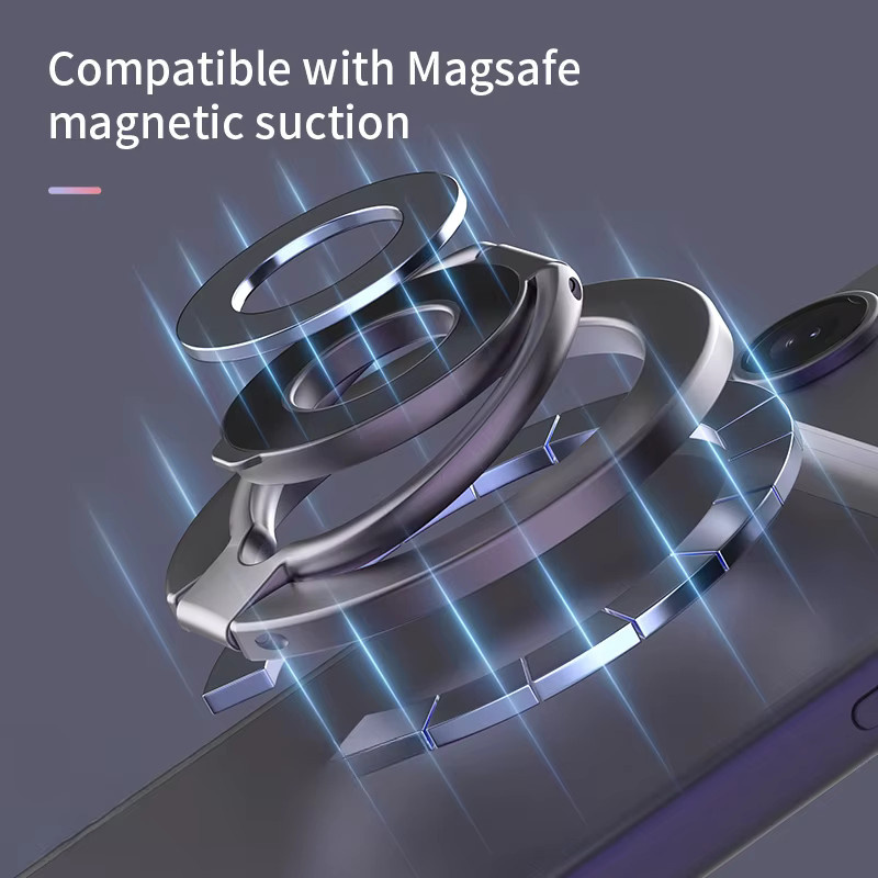 WSSHE Magnetische Telefon-Halterung in Lila mit 360 Grad rotierendem Fingerringhalter und magnetischem Ständer für deine Handyhülle - Bild 2