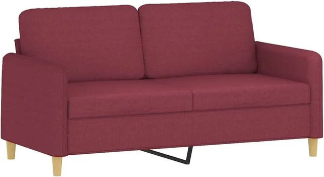 vidaXL 2-Sitzer-Sofa in Weinrot mit Stoffbezug und Metallrahmen - Bild 1
