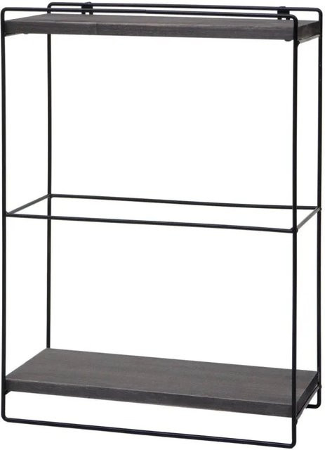 MCW Wandregal K77 im Industrial Design aus Massivholz und Metall, Dunkelgrau, B: 50 cm, T: 35 cm, H: 17 cm - Bild 2