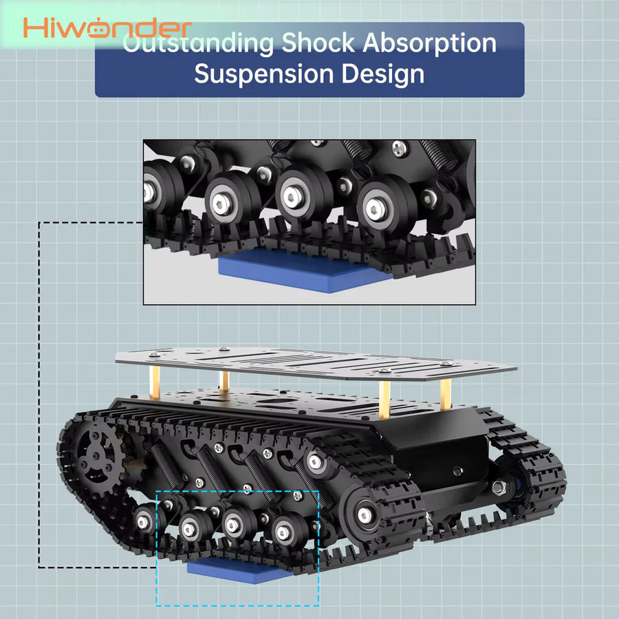 Hiwonder Kettenroboter-Chassis in Schwarz, Standard- und Fortgeschrittene Version mit optionalem LiPo-Akku und Ladegerät - Bild 4
