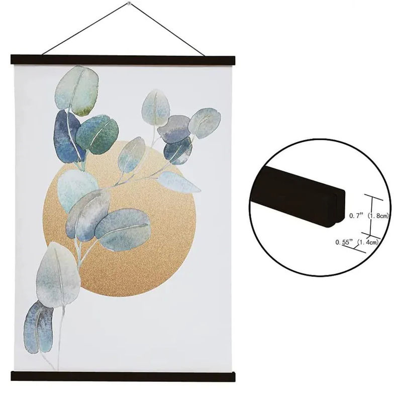 Magnetischer Holz Bildaufhänger von Binchi Lighting Appliances für Poster und Leinwand, Farbe: Braun/Beige, Breite: 41 cm - Bild 3