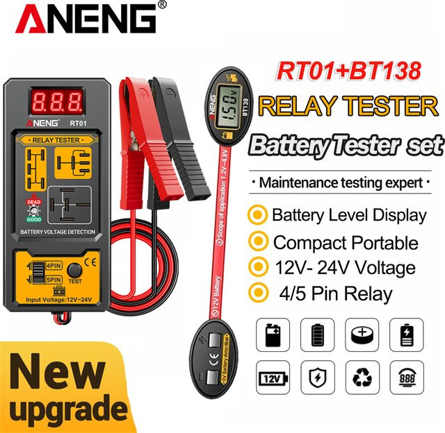 ANENG RT01 + BT138 Diagnose-Kit für Autobatterie-Relais und Lithium-Batterien mit Spannungsmesser und Elektriker-Testwerkzeugen - Bild 1