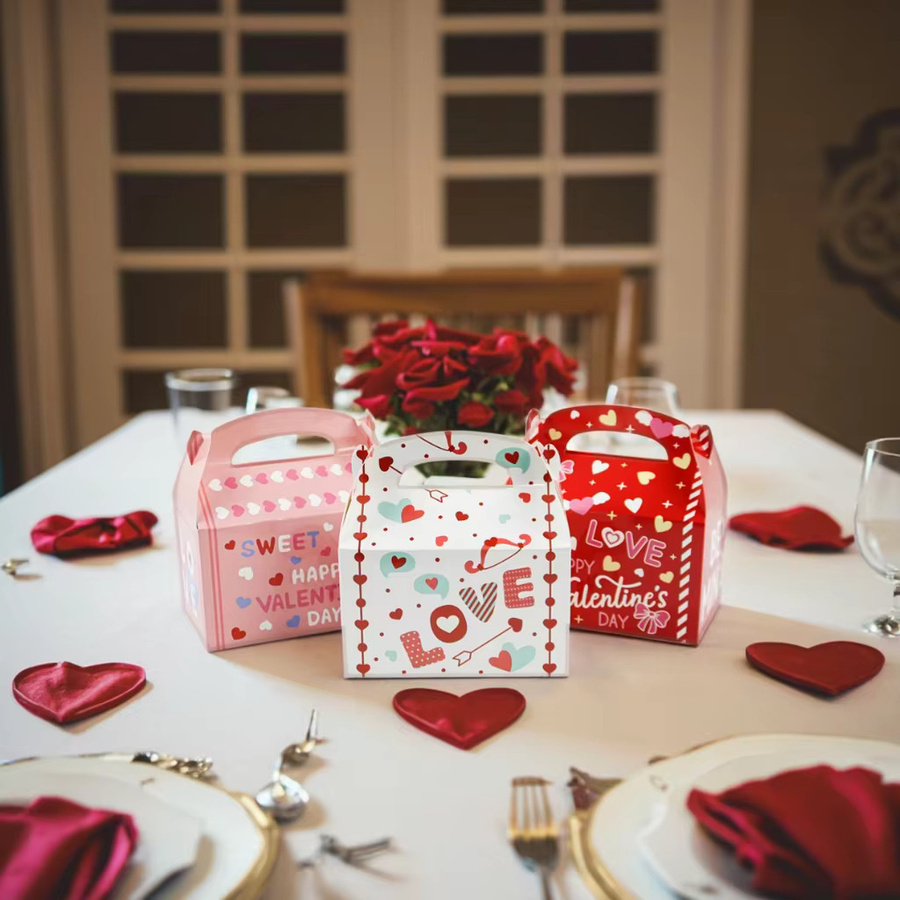12er Set Valentinstag Geschenkboxen aus Papier in Mehrfarbig - Bild 2
