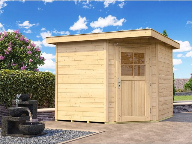 WEKA Gartenhaus 229 Gr.2 aus Holz mit Flachdach in Beige, B/H/T: 270 x 217 x 235 cm - Bild 1