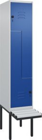 C+P Z-Spind Classic PLUS Sitzbank mit 2 Fächern und Sicherheits-Drehriegel, Kunststoff-Sitzfläche, B/T/H: 212 x 40 x 81,5 cm - Bild 1