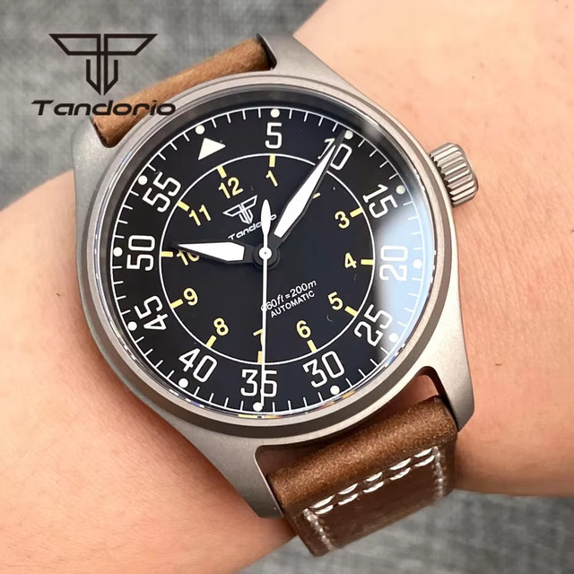 Tandorio Taucheruhr, Titan/Edelstahl, Automatik, 39 mm, Herren - Bild 1