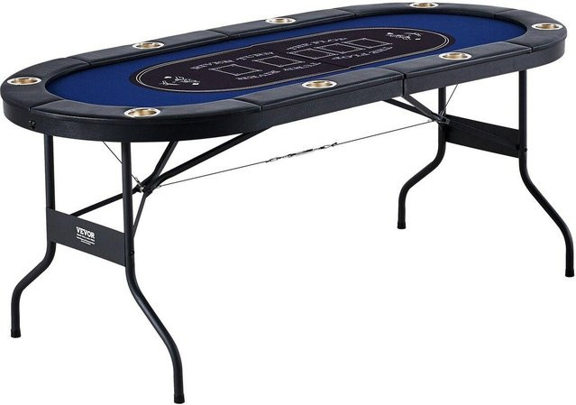 Buying Solutions MB Klapp-Pokertisch für 8 Spieler in Schwarz mit Filzoberfläche und Edelstahl-Getränkehaltern - Bild 1
