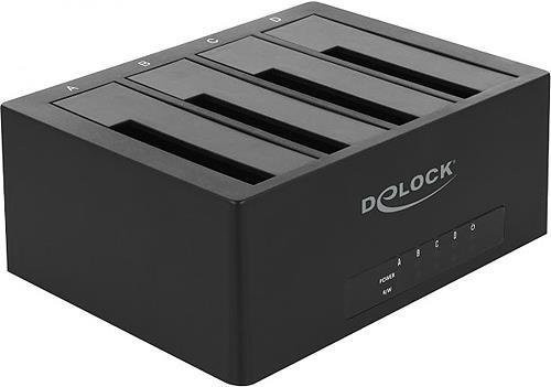 DeLOCK USB Type-C Docking Station für 4 SATA HDD/SSD, Schwarz - Bild 1