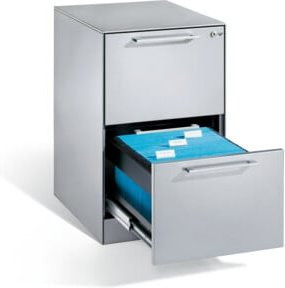 C+P Hängeregistraturschrank Asisto für Hängehefter DIN A4, 2 Schübe, einbahnig, Lichtgrau, B/T/H: 60 x 44 x 71 cm - Bild 1