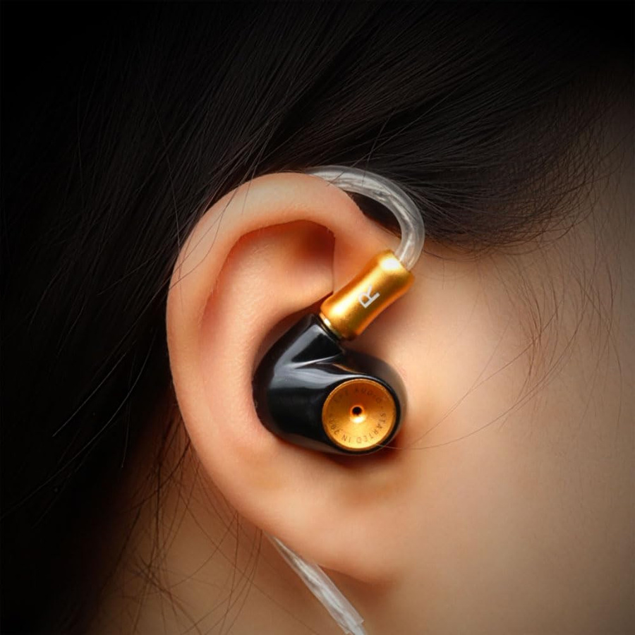 Hifi Kingdom EPZ Q5 In-Ear HiFi Monitoring Kopfhörer mit Doppelkammer Doppelmagnet 10mm Keramik Kohlenstoff Nano Dynamischer Treiber und MMCX Anschluss in Schwarz - Bild 4