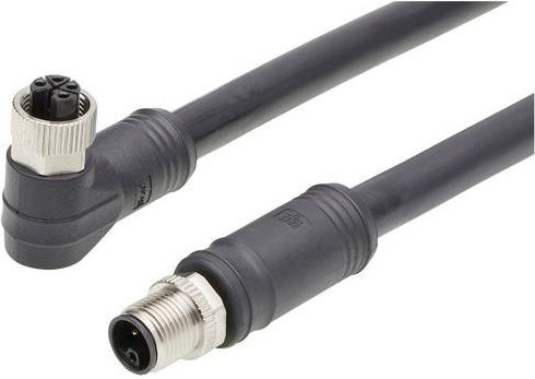 Molex Sensor-Aktor-Steckverbinder Set mit 4 Polen, konfektioniert als gewinkelte Buchse und gerader Stecker, Schwarz, Kabellänge: 1 m - Bild 1