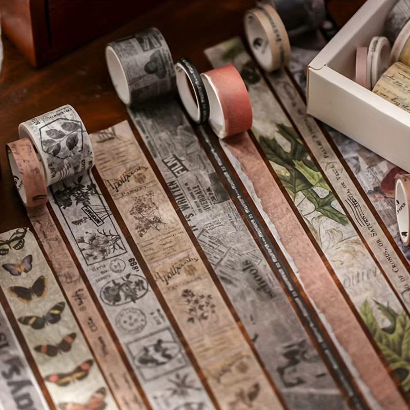 20 Rollen Washi Tape im Retro-Design mit verschiedenen Mustern in Grau und Multicolour für DIY-Sammelalben und Dekorationen - Bild 2