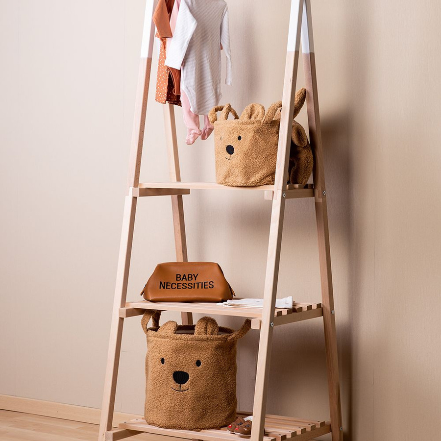 Childhome Aufbewahrungskorb Teddy 3er Set aus Stoff in Braun mit Griffen - Bild 3