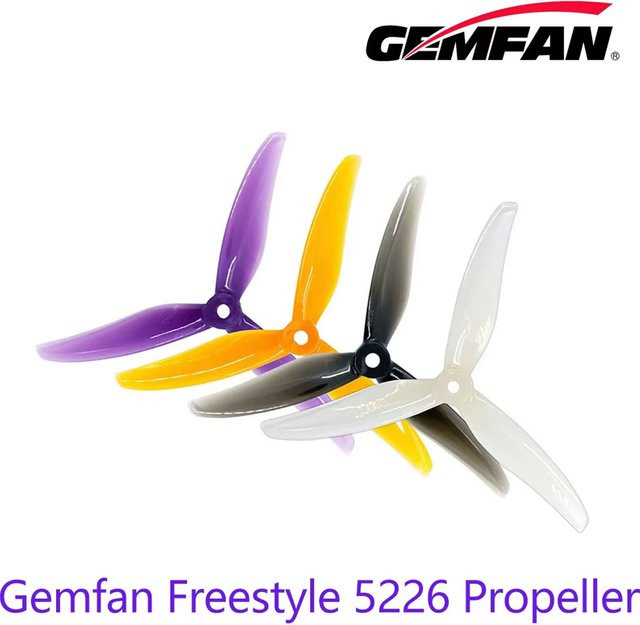 Gemfan Freestyle 5226 3-Blatt-Propeller, 2 Paar, Weiß, Kunststoff - Bild 1