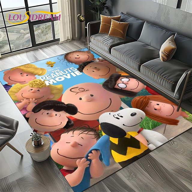 YglEleven Snoopy Hund Cartoon Teppich, bunter 3D Bodenmatte aus Polyester für Kinderzimmer, Wohnzimmer oder Schlafzimmer, B/T: 60 x 90 cm - Bild 1