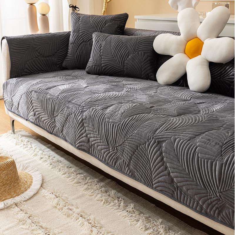 FebEr Jacquard-Decke als rutschfester Sofabezug in Beige, Breite: 90 cm, Tiefe: 90 cm - Bild 3