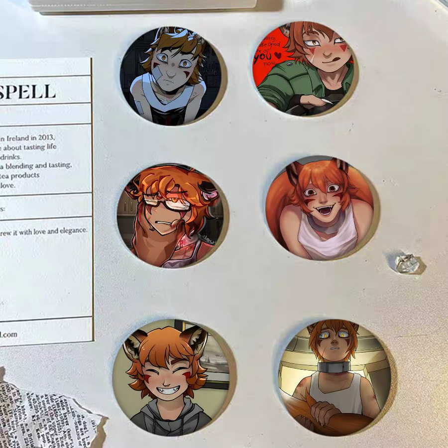 Bilibili Anime-Brosche, runde Emaille-Pins, Cartoon-Stil - Bild 3
