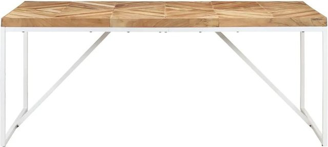 vidaXL Esstisch aus Akazie und Mango Massivholz in Braun und Weiß, B/T/H: 180 x 90 x 76 cm - Bild 1